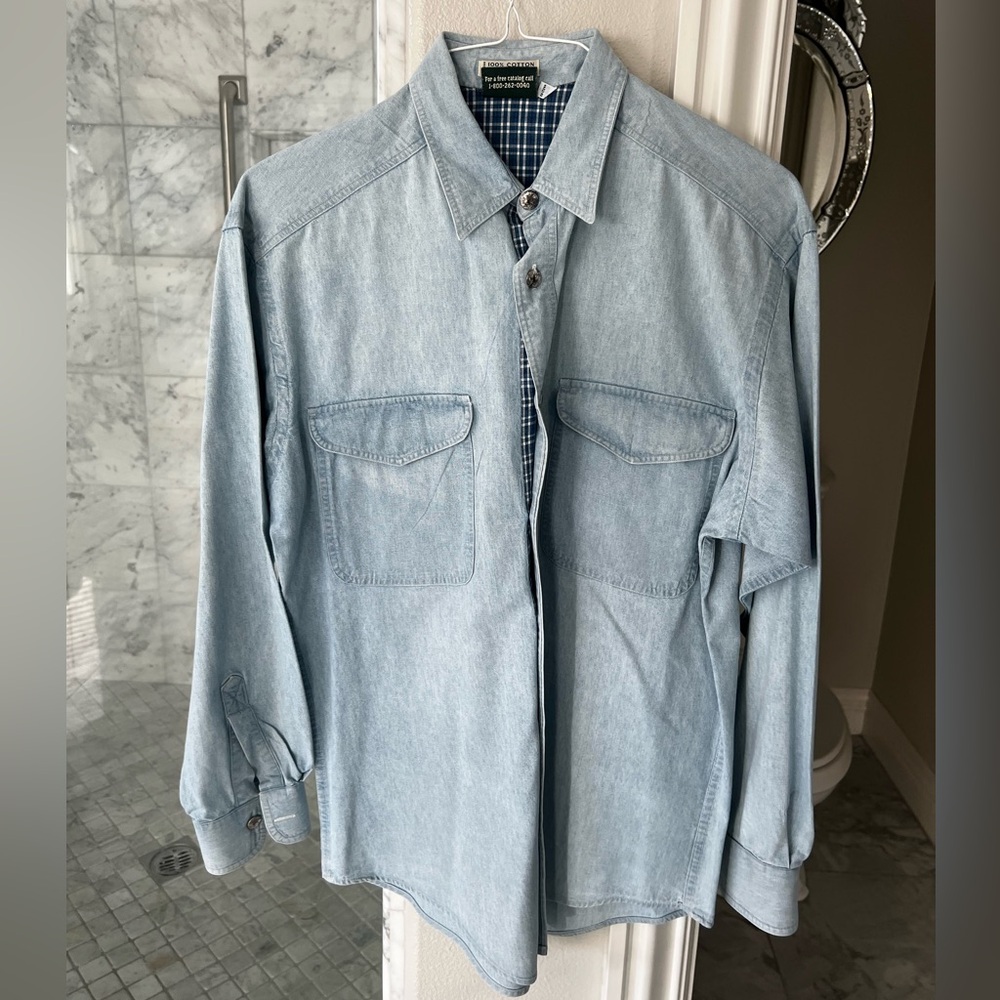 CLEARANCE Men’s Medium Denim Button Down Coldwater Creek Shirt